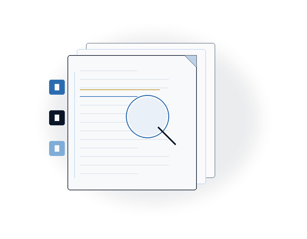 Stacked bond wording pages with clause markers and focus lens